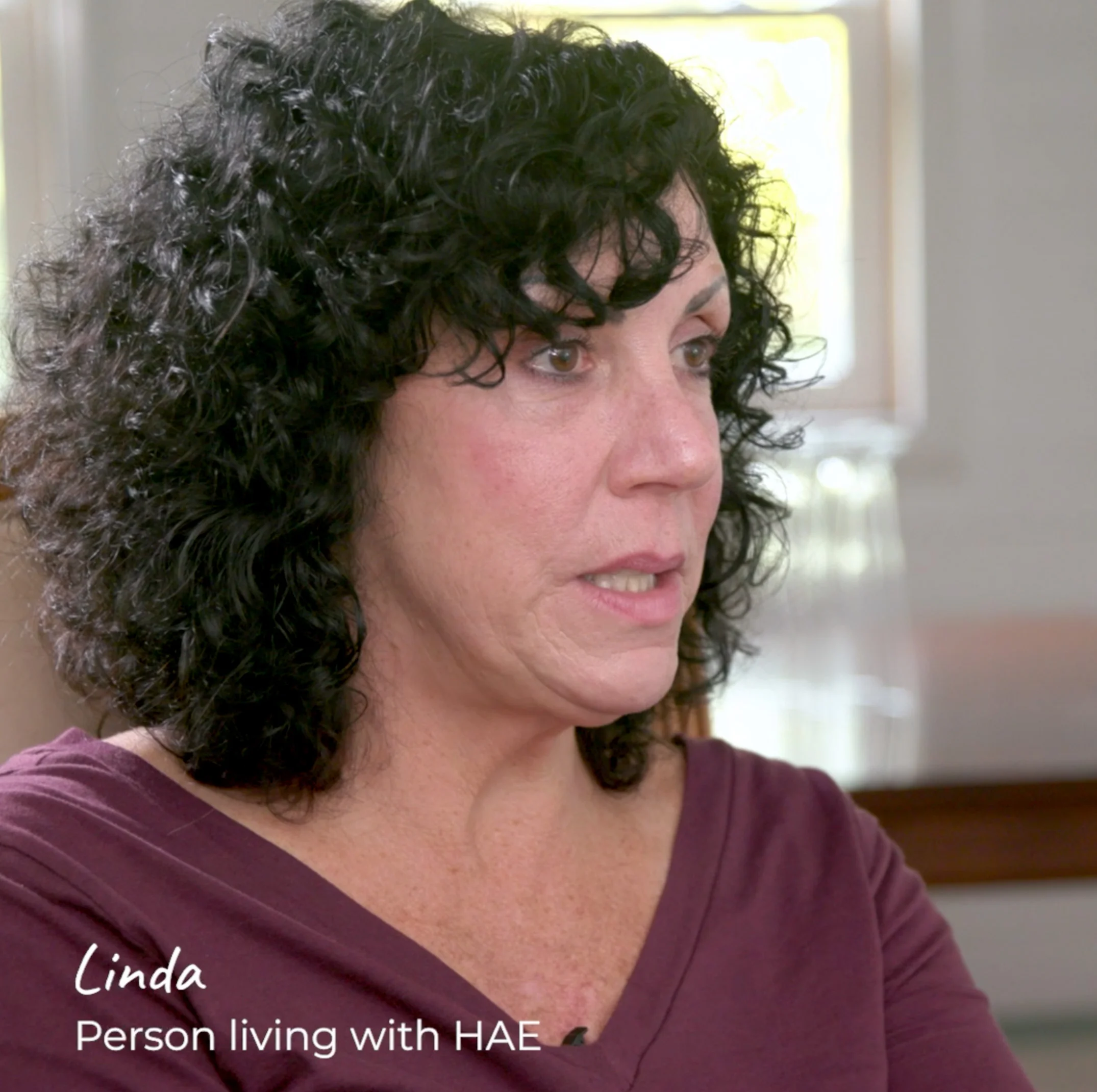 Video preview thumbnail of Linda, a real person living with HAE sharing her story about treating in minutes